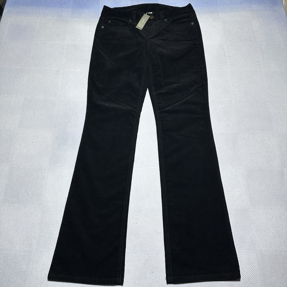 NEW J Crew Corduroy Bootcut Pants Womens 27R Black Favorite Fit Low Rise NWT